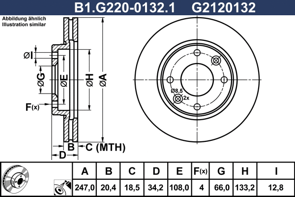 B1.G220-0132.1 GALFER Тормозной диск (фото 1)