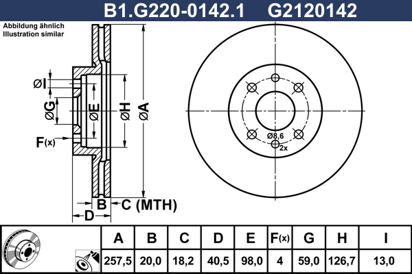 B1.G220-0142.1 GALFER Тормозной диск (фото 1)