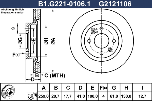 B1.G221-0106.1 GALFER Тормозной диск (фото 1)
