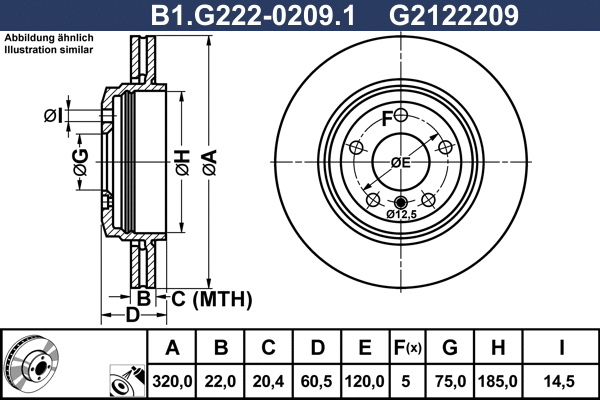 B1.G222-0209.1 GALFER Тормозной диск (фото 1)