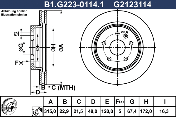 B1.G223-0114.1 GALFER Тормозной диск (фото 1)
