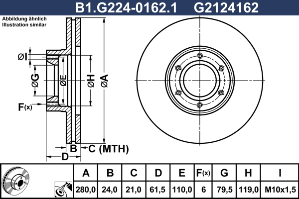B1.G224-0162.1 GALFER Тормозной диск (фото 1)