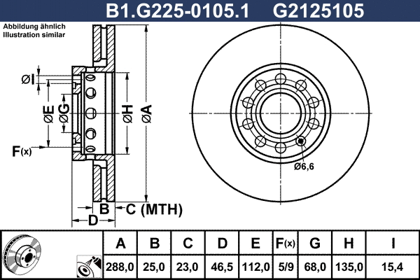 B1.G225-0105.1 GALFER Тормозной диск (фото 1)