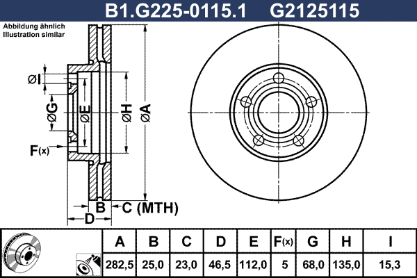 B1.G225-0115.1 GALFER Тормозной диск (фото 1)