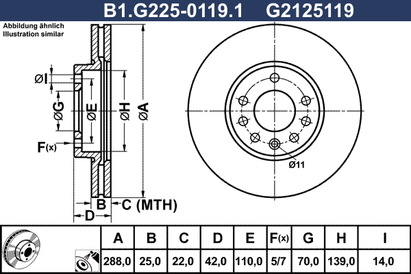 B1.G225-0119.1 GALFER Тормозной диск (фото 1)
