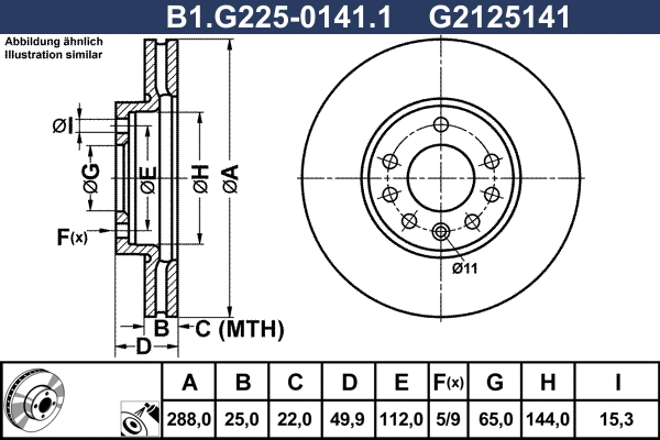 B1.G225-0141.1 GALFER Тормозной диск (фото 1)