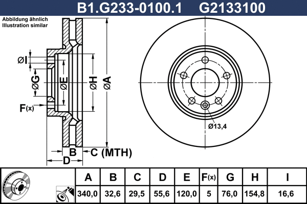 B1.G233-0100.1 GALFER Тормозной диск (фото 1)