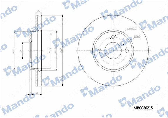 MBC030215 MANDO Тормозной диск (фото 1)