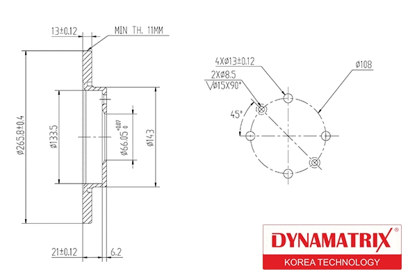 DBD1000 DYNAMATRIX Тормозной диск (фото 1)