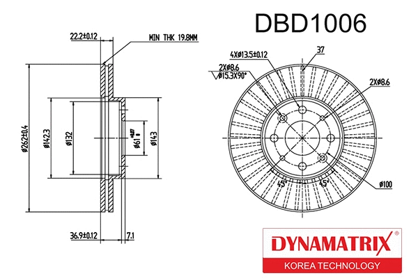 DBD1006 DYNAMATRIX Тормозной диск (фото 1)