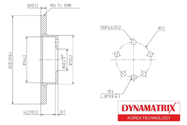 DBD1011 DYNAMATRIX Тормозной диск (фото 1)