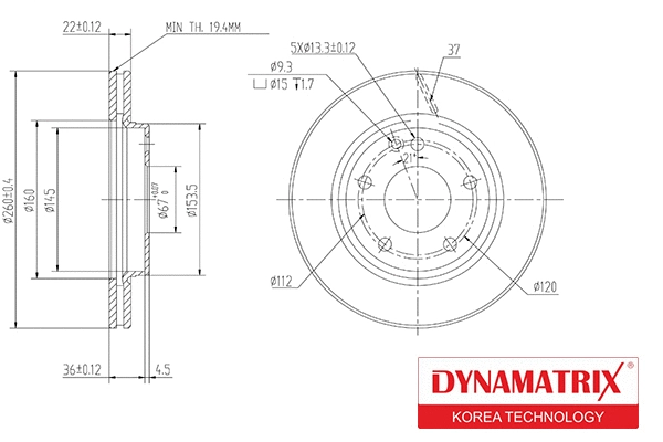 DBD1035 DYNAMATRIX Тормозной диск (фото 1)