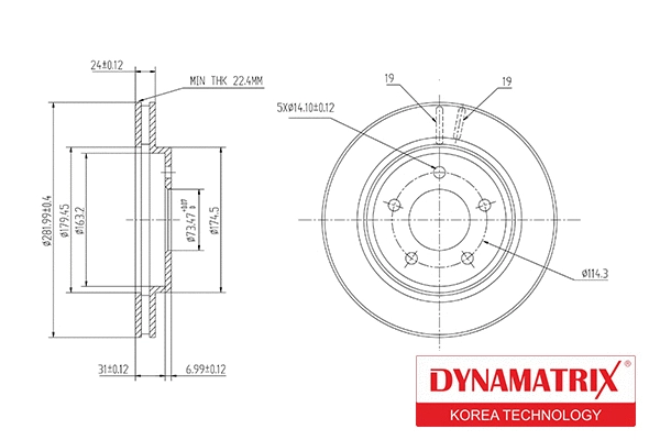 DBD1059 DYNAMATRIX Тормозной диск (фото 1)