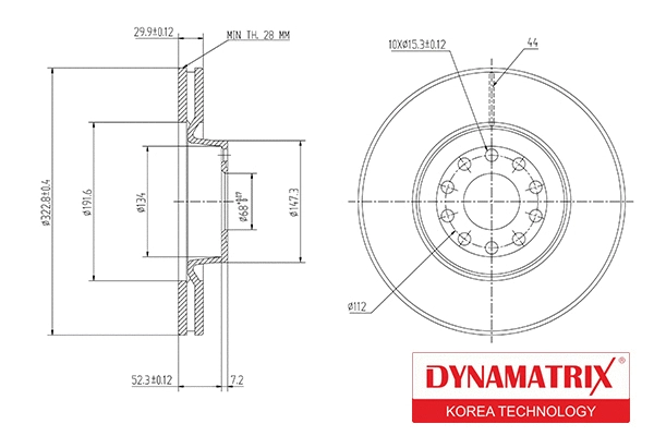 DBD1150 DYNAMATRIX Тормозной диск (фото 1)