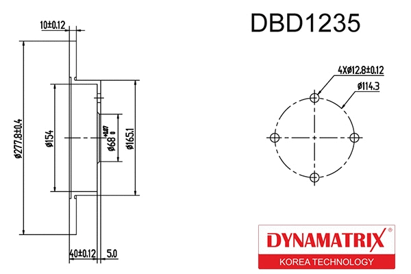 DBD1235 DYNAMATRIX Тормозной диск (фото 1)