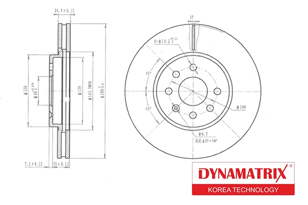 DBD1236 DYNAMATRIX Тормозной диск (фото 1)
