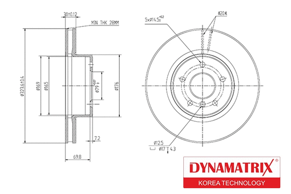 DBD1242 DYNAMATRIX Тормозной диск (фото 1)