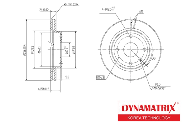 DBD1257 DYNAMATRIX Тормозной диск (фото 1)