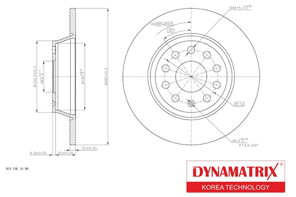 DBD1306 DYNAMATRIX Тормозной диск (фото 1)