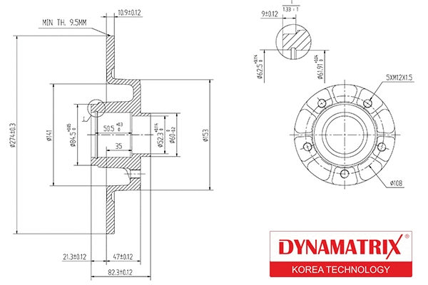 DBD1364 DYNAMATRIX Тормозной диск (фото 1)