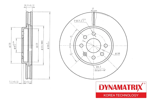 DBD1374 DYNAMATRIX Тормозной диск (фото 1)