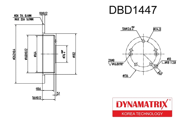 DBD1447 DYNAMATRIX Тормозной диск (фото 1)