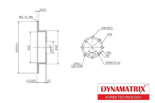 DBD1466 DYNAMATRIX Тормозной диск (фото 1)