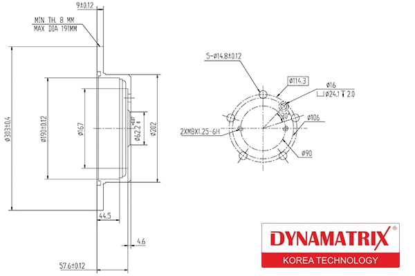 DBD1486 DYNAMATRIX Тормозной диск (фото 1)