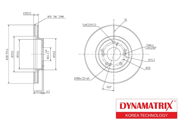 DBD1496 DYNAMATRIX Тормозной диск (фото 1)