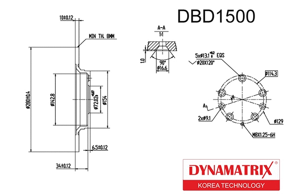 DBD1500 DYNAMATRIX Тормозной диск (фото 1)