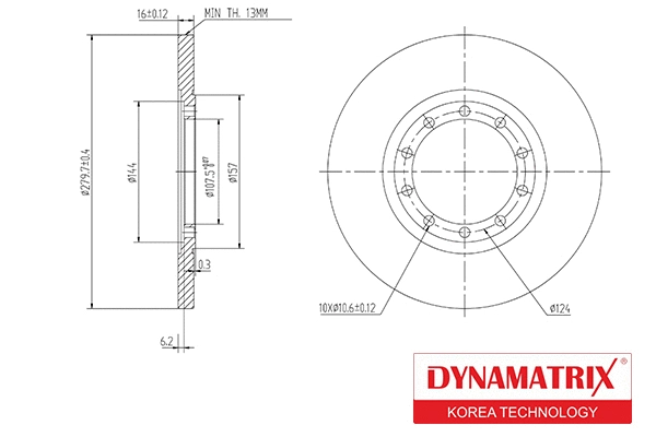 DBD1537 DYNAMATRIX Тормозной диск (фото 1)