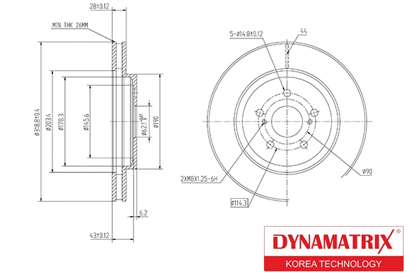 DBD1544 DYNAMATRIX Тормозной диск (фото 1)