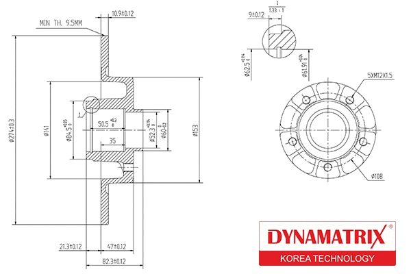 DBD1569 DYNAMATRIX Тормозной диск (фото 1)