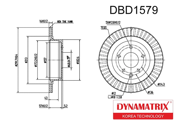 DBD1579 DYNAMATRIX Тормозной диск (фото 1)