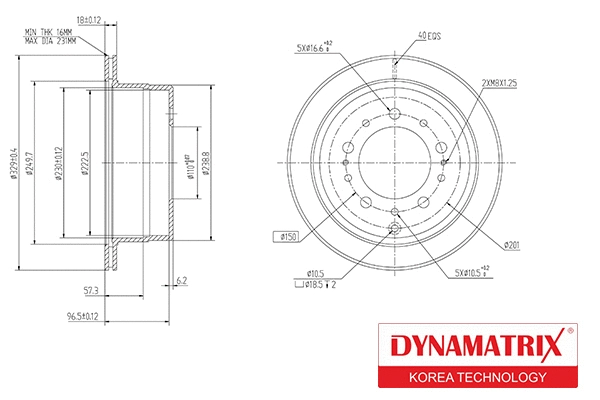 DBD1597 DYNAMATRIX Тормозной диск (фото 1)