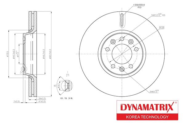 DBD1615 DYNAMATRIX Тормозной диск (фото 1)