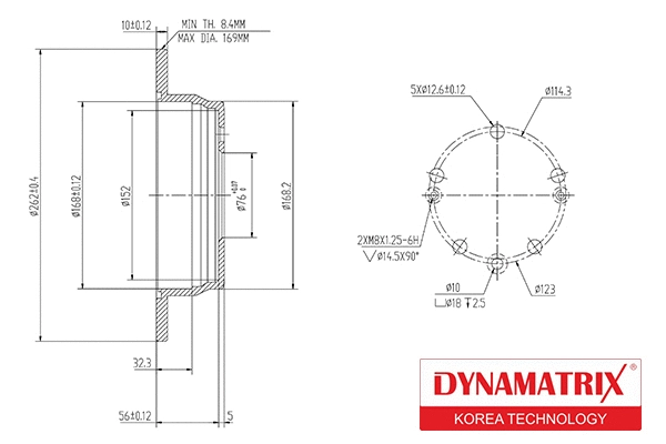 DBD1618 DYNAMATRIX Тормозной диск (фото 1)