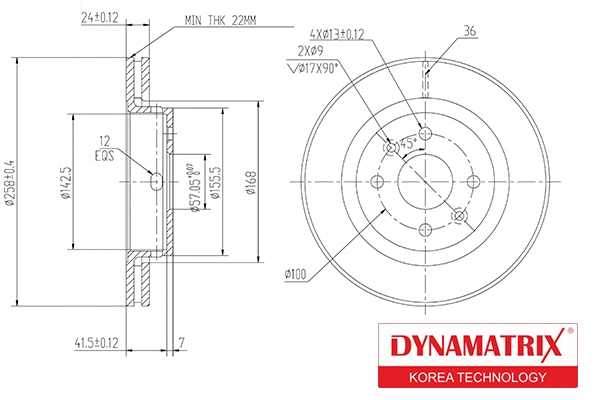 DBD1628 DYNAMATRIX Тормозной диск (фото 1)