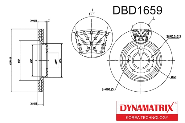 DBD1659 DYNAMATRIX Тормозной диск (фото 1)