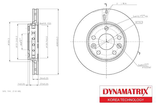 DBD1728 DYNAMATRIX Тормозной диск (фото 1)