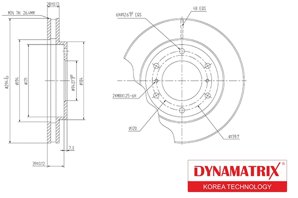 DBD1818 DYNAMATRIX Тормозной диск (фото 1)