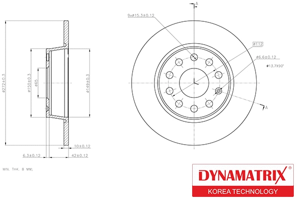 DBD1895 DYNAMATRIX Тормозной диск (фото 1)