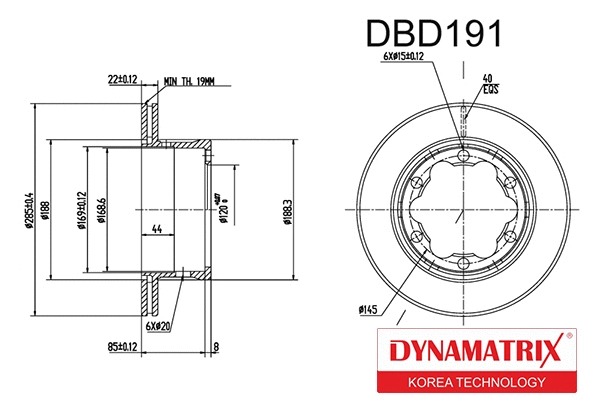 DBD191 DYNAMATRIX Тормозной диск (фото 1)