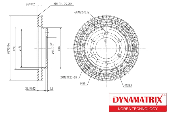 DBD1937 DYNAMATRIX Тормозной диск (фото 1)