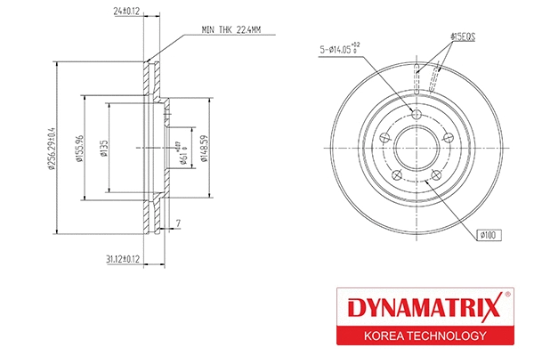 DBD2001 DYNAMATRIX Тормозной диск (фото 1)