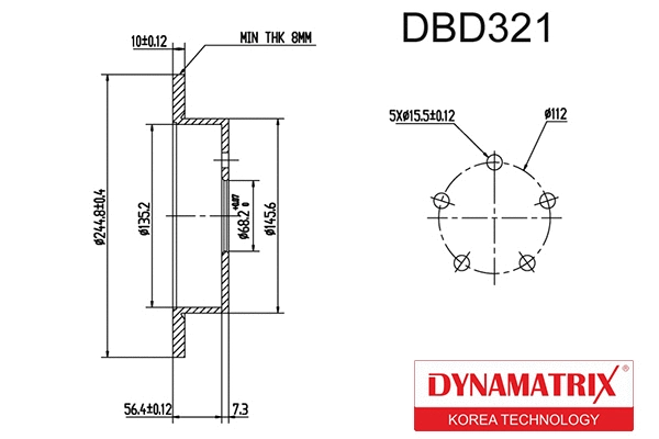 DBD321 DYNAMATRIX Тормозной диск (фото 1)