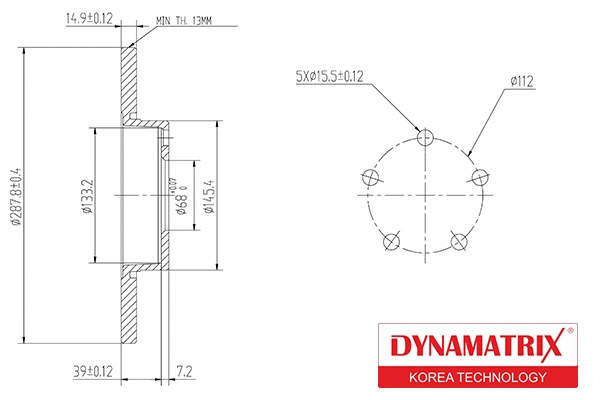 DBD324 DYNAMATRIX Тормозной диск (фото 1)