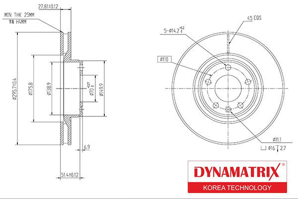 DBD330 DYNAMATRIX Тормозной диск (фото 1)