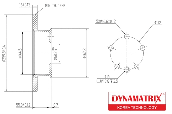 DBD426 DYNAMATRIX Тормозной диск (фото 1)