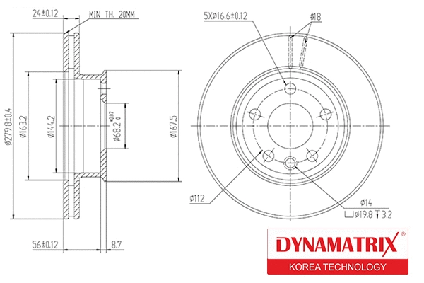 DBD427 DYNAMATRIX Тормозной диск (фото 1)